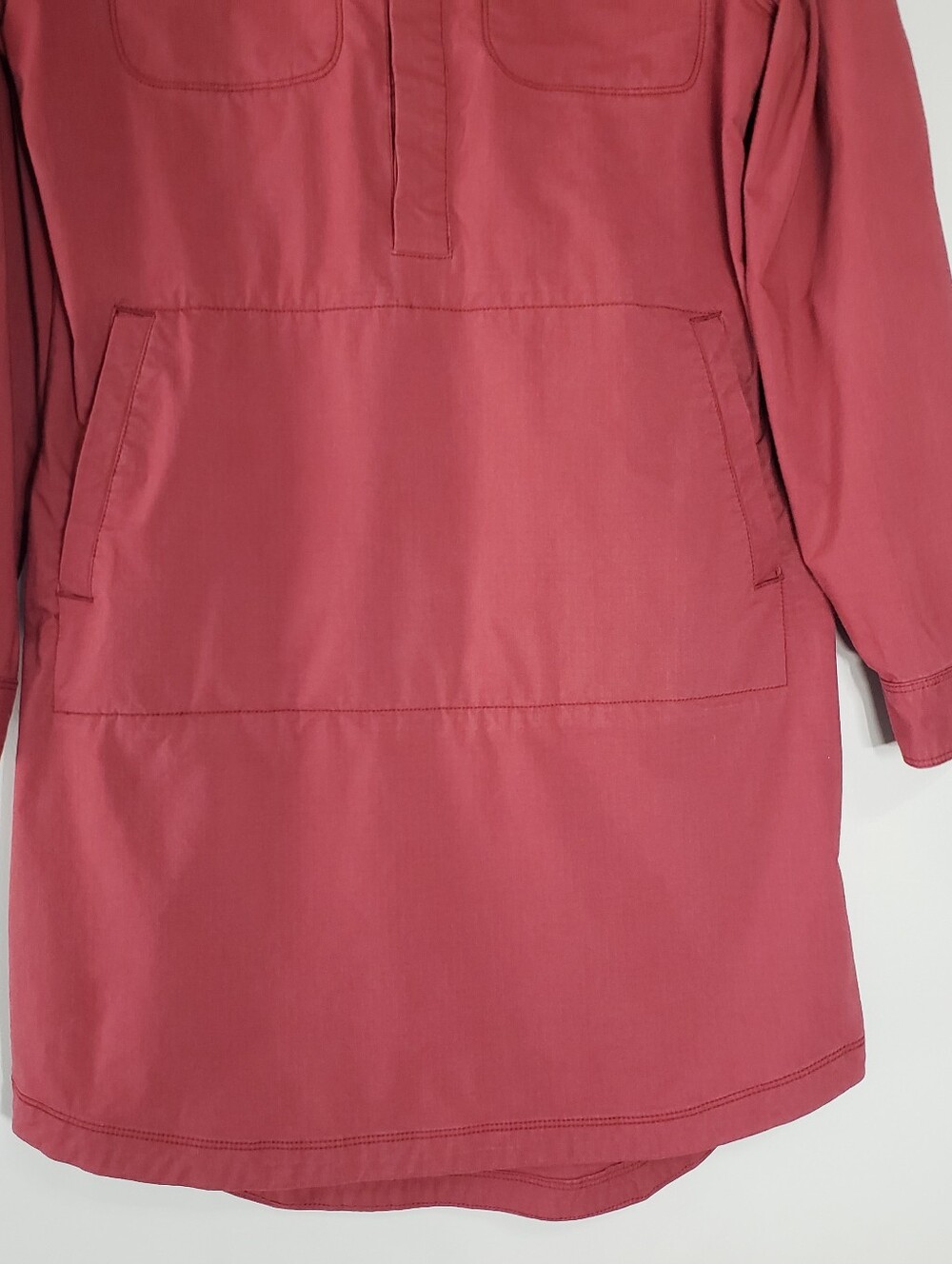 Title Nine Women Medium Long Sleeve Pullover Tunic Dress Medium Burgundy Pockets - Picture 3 of 16